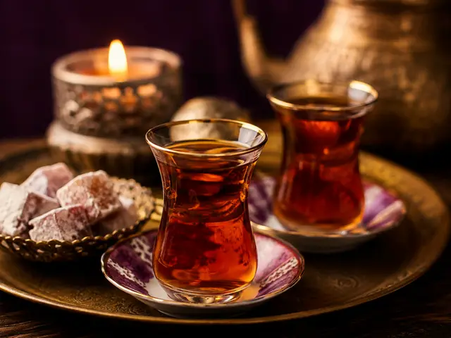 İnce belli bardakta çay ve lokum — Sarıgöl, Masaj Salonun